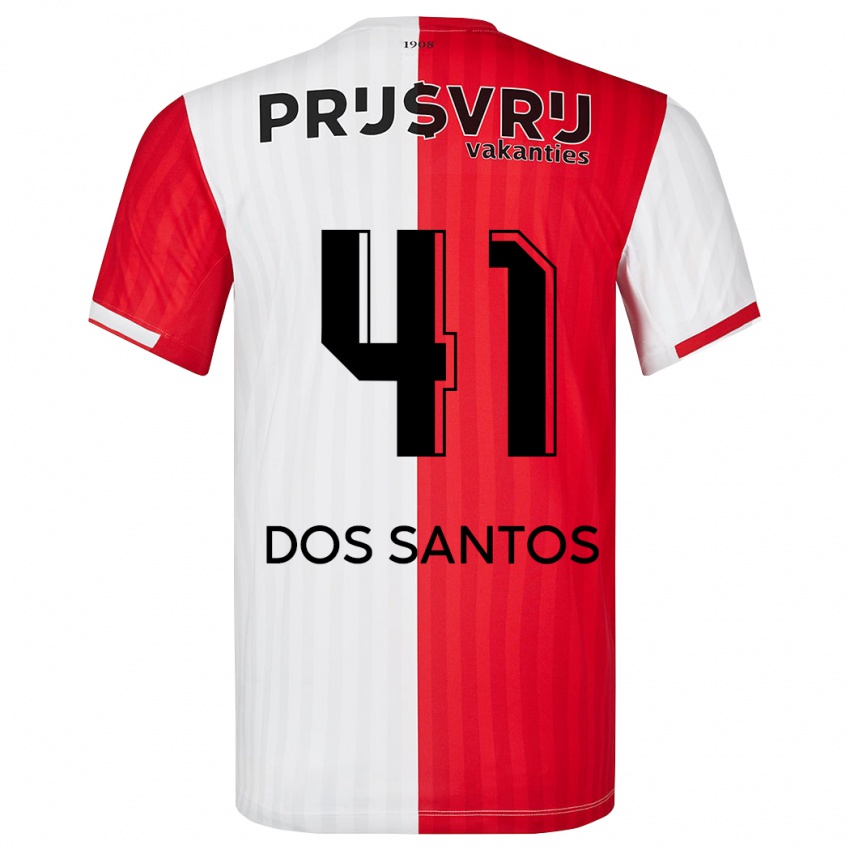 Férfi Giuliany Ben-David Dos Santos #41 Piros Fehér Hazai Jersey 2023/24 Mez Póló Ing