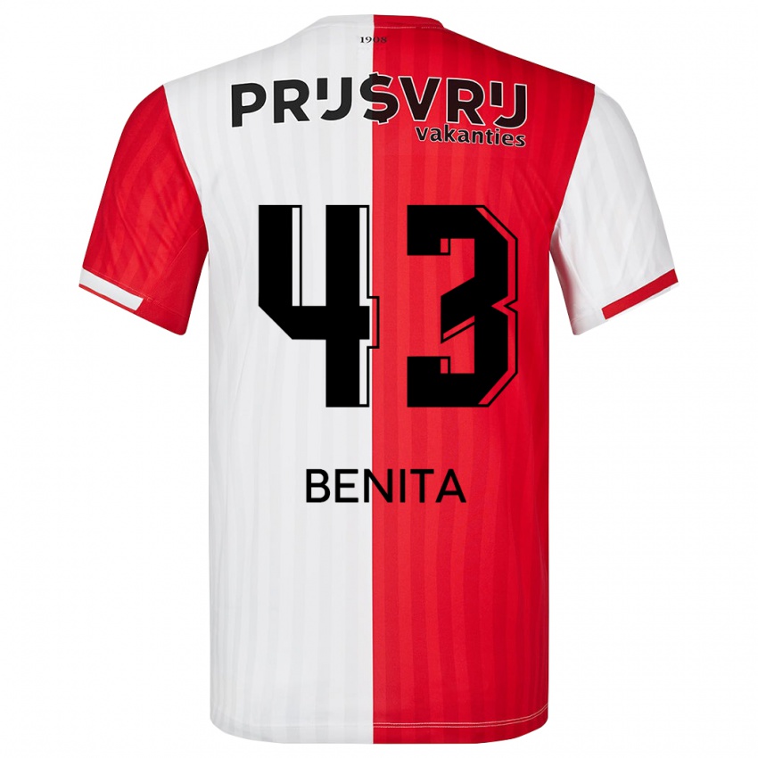 Férfi Mimeirhel Benita #43 Piros Fehér Hazai Jersey 2023/24 Mez Póló Ing