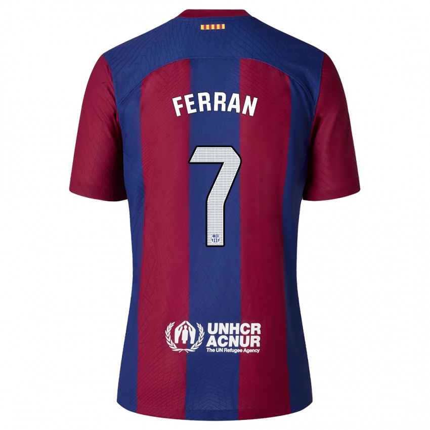 Férfi Ferran Torres #7 Piros Kék Hazai Jersey 2023/24 Mez Póló Ing
