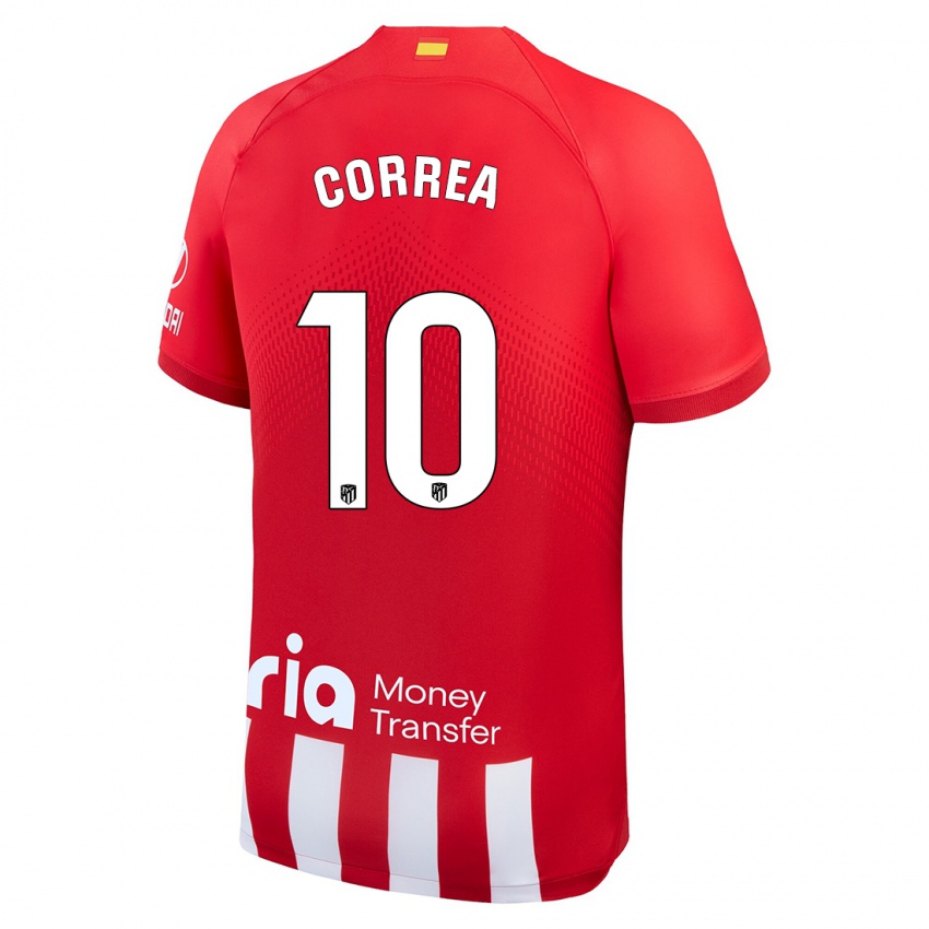 Férfi Angel Correa #10 Piros Fehér Hazai Jersey 2023/24 Mez Póló Ing