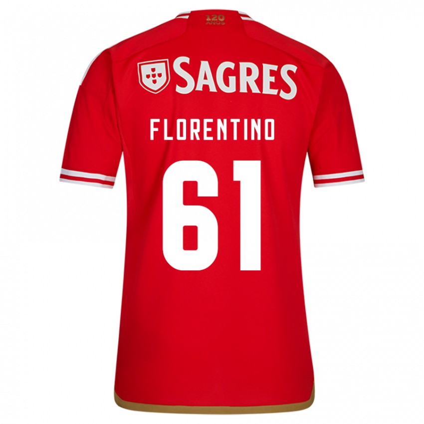 Férfi Florentino #61 Piros Hazai Jersey 2023/24 Mez Póló Ing