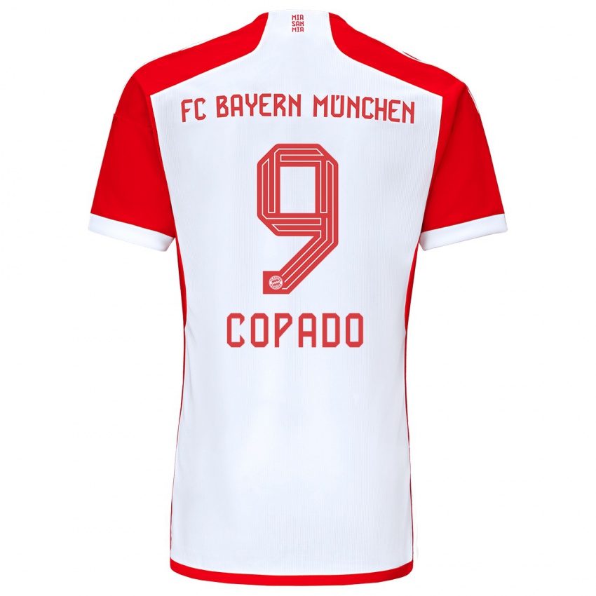 Férfi Lucas Copado #9 Piros Fehér Hazai Jersey 2023/24 Mez Póló Ing