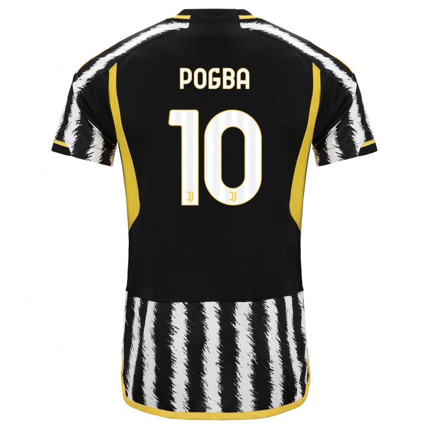 Férfi Paul Pogba #10 Fekete-Fehér Hazai Jersey 2023/24 Mez Póló Ing