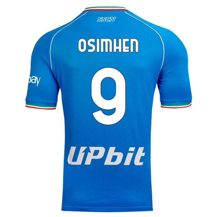 Férfi Victor Osimhen #9 Égszínkék Hazai Jersey 2023/24 Mez Póló Ing