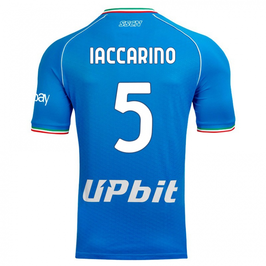 Férfi Gennaro Iaccarino #5 Égszínkék Hazai Jersey 2023/24 Mez Póló Ing