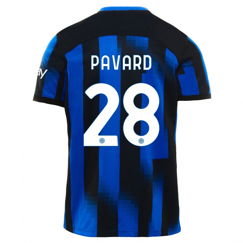 Férfi Benjamin Pavard #28 Fekete Kék Hazai Jersey 2023/24 Mez Póló Ing