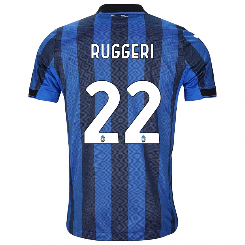 Férfi Matteo Ruggeri #22 Fekete Kék Hazai Jersey 2023/24 Mez Póló Ing
