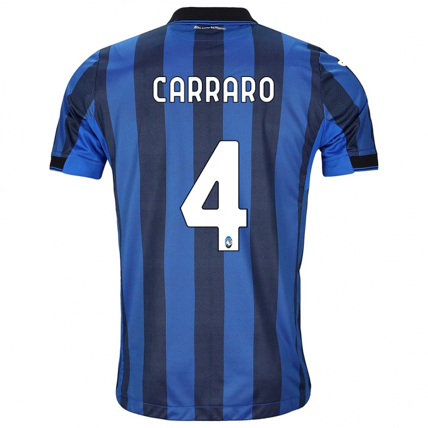 Férfi Marco Carraro #4 Fekete Kék Hazai Jersey 2023/24 Mez Póló Ing