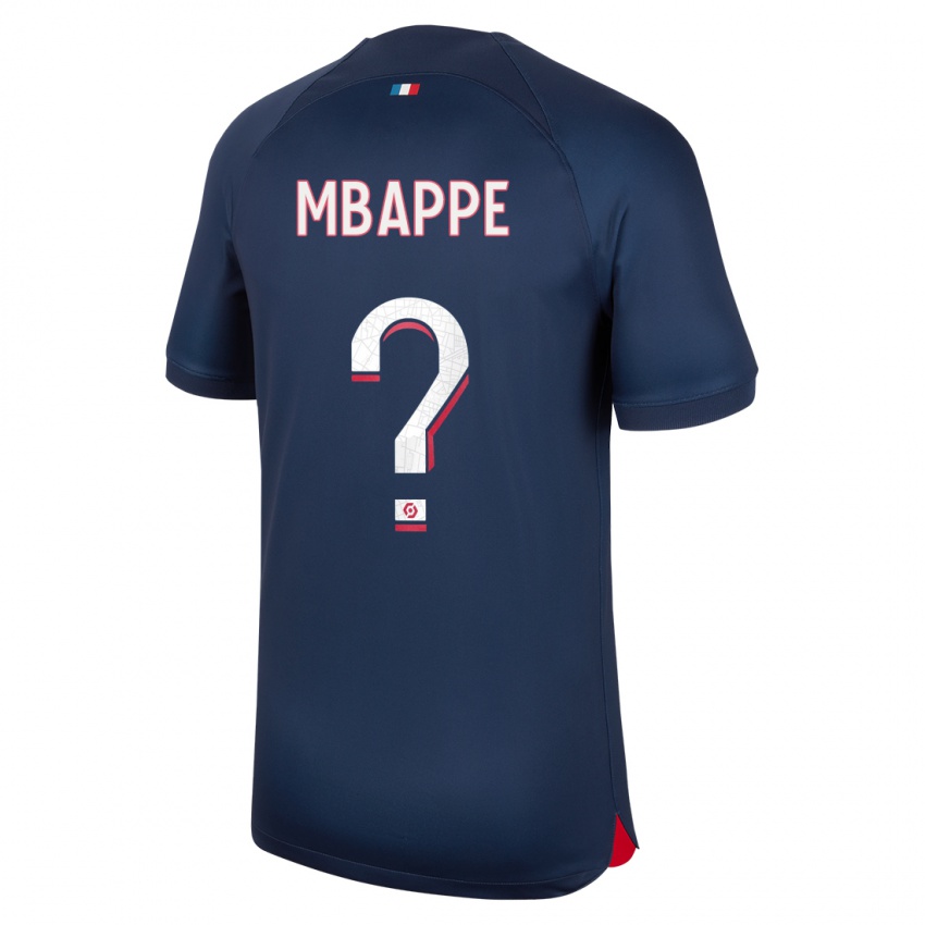 Férfi Ethan Mbappe #0 Kék Piros Hazai Jersey 2023/24 Mez Póló Ing