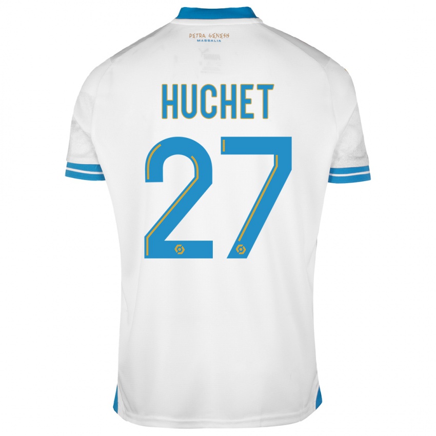 Férfi Sarah Huchet #27 Fehér Hazai Jersey 2023/24 Mez Póló Ing
