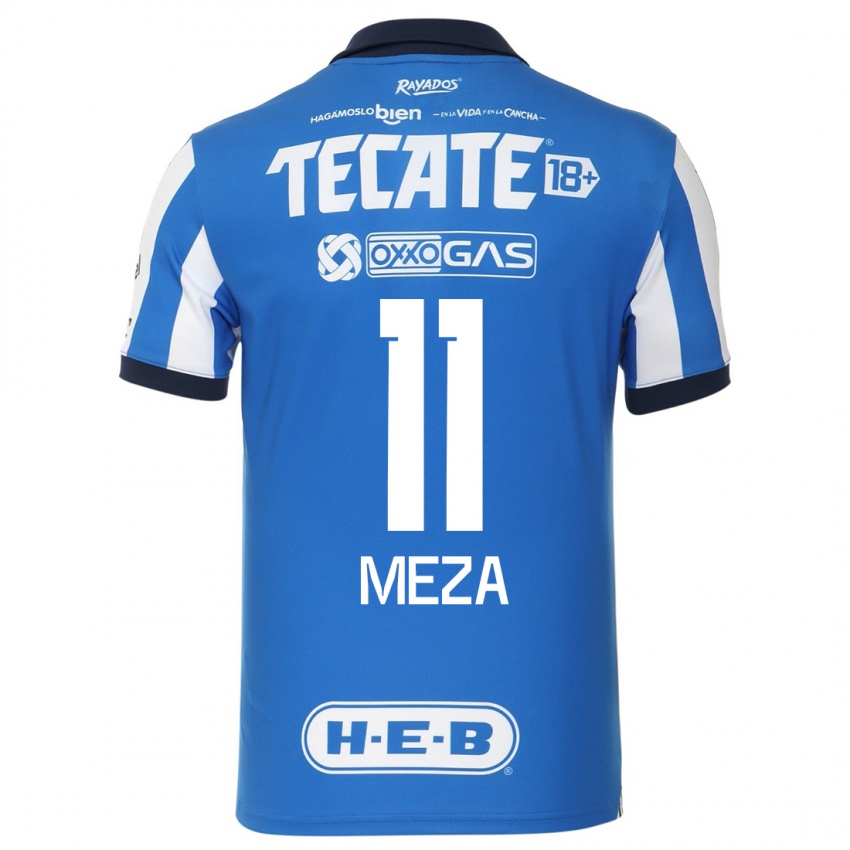 Férfi Maximiliano Meza #11 Kék Fehér Hazai Jersey 2023/24 Mez Póló Ing