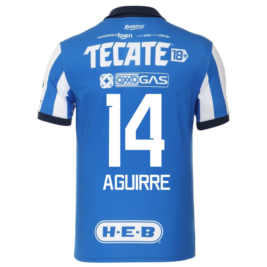 Férfi Erick Aguirre #14 Kék Fehér Hazai Jersey 2023/24 Mez Póló Ing