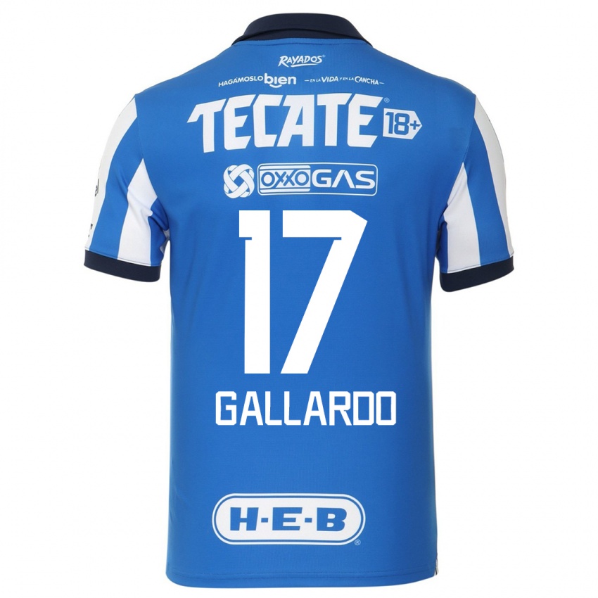 Férfi Jesus Gallardo #17 Kék Fehér Hazai Jersey 2023/24 Mez Póló Ing