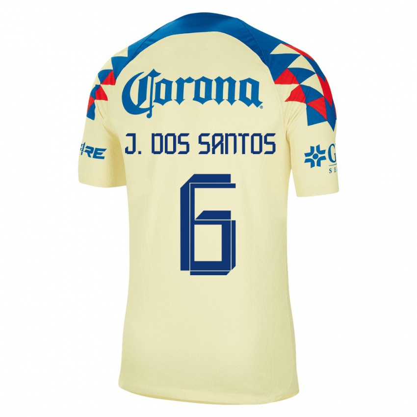 Férfi Jonathan Dos Santos #6 Sárga Hazai Jersey 2023/24 Mez Póló Ing