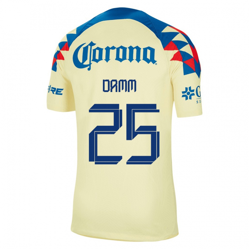 Férfi Jurgen Damm #25 Sárga Hazai Jersey 2023/24 Mez Póló Ing