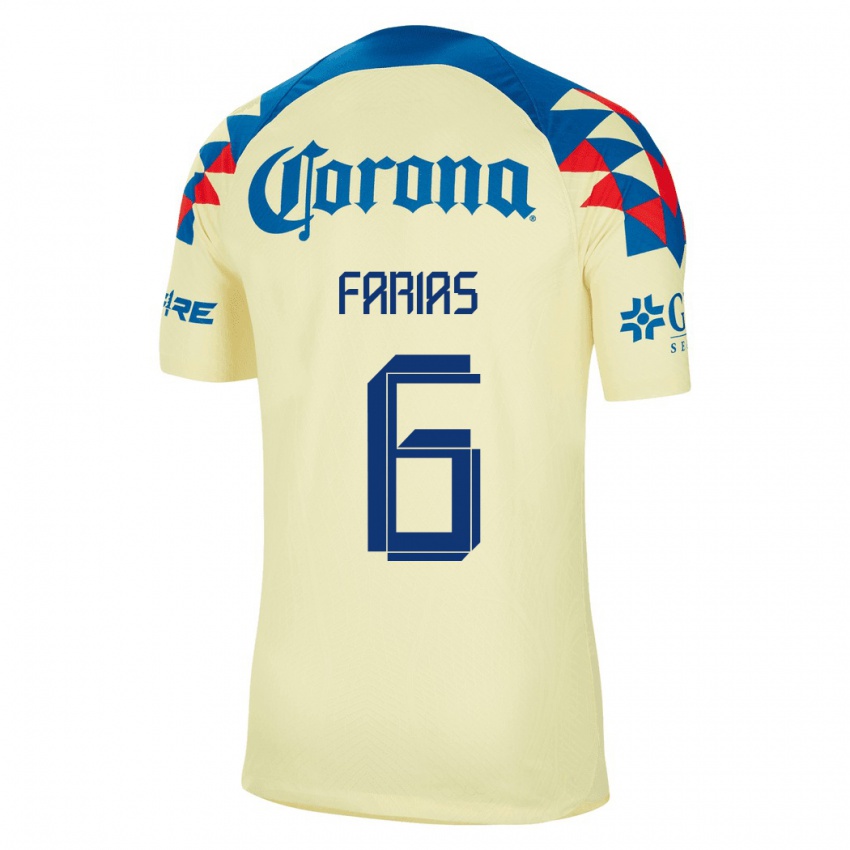 Férfi Janelly Farias #6 Sárga Hazai Jersey 2023/24 Mez Póló Ing