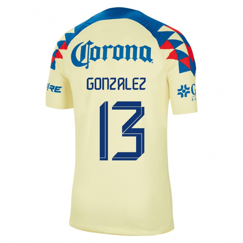 Férfi Eva Gonzalez #13 Sárga Hazai Jersey 2023/24 Mez Póló Ing