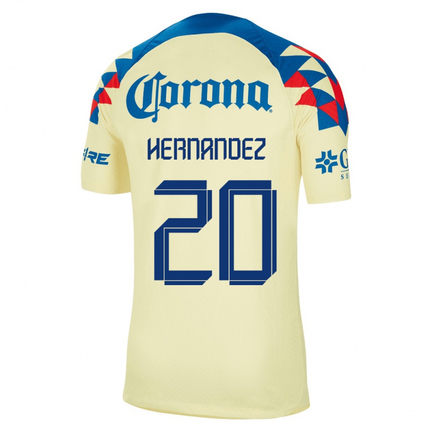 Férfi Nicki Hernandez #20 Sárga Hazai Jersey 2023/24 Mez Póló Ing