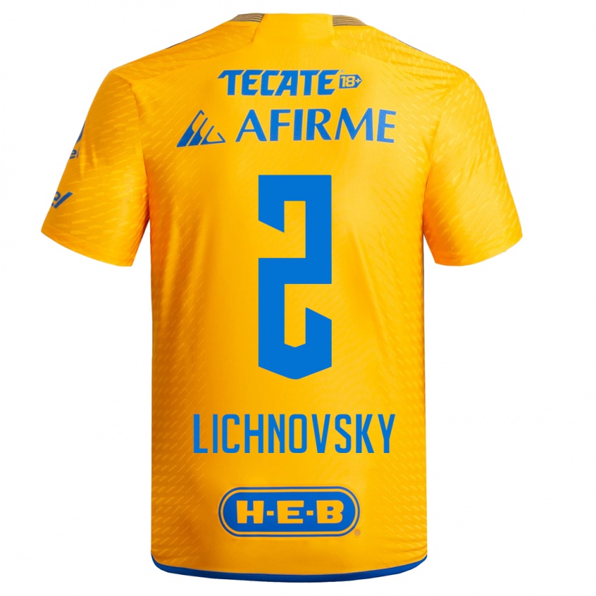 Férfi Igor Lichnovsky #2 Sárga Hazai Jersey 2023/24 Mez Póló Ing