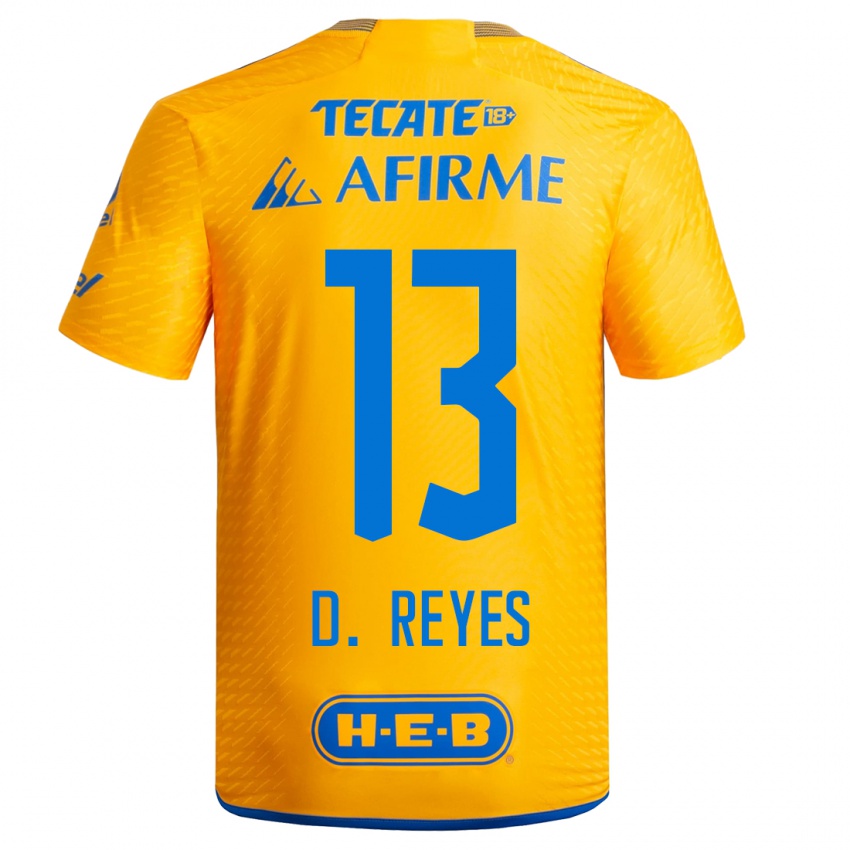 Férfi Diego Reyes #13 Sárga Hazai Jersey 2023/24 Mez Póló Ing