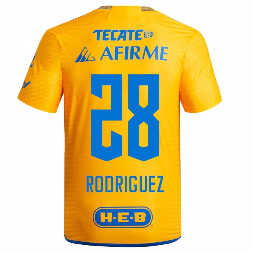 Férfi Luis Rodriguez #28 Sárga Hazai Jersey 2023/24 Mez Póló Ing