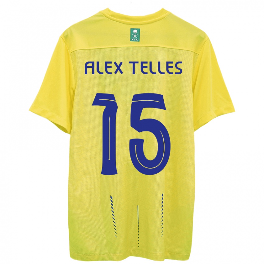 Férfi Alex Telles #15 Sárga Hazai Jersey 2023/24 Mez Póló Ing