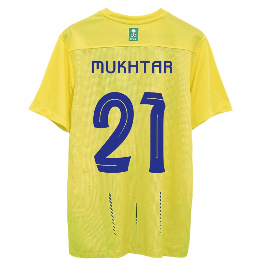 Férfi Mukhtar Ali #21 Sárga Hazai Jersey 2023/24 Mez Póló Ing