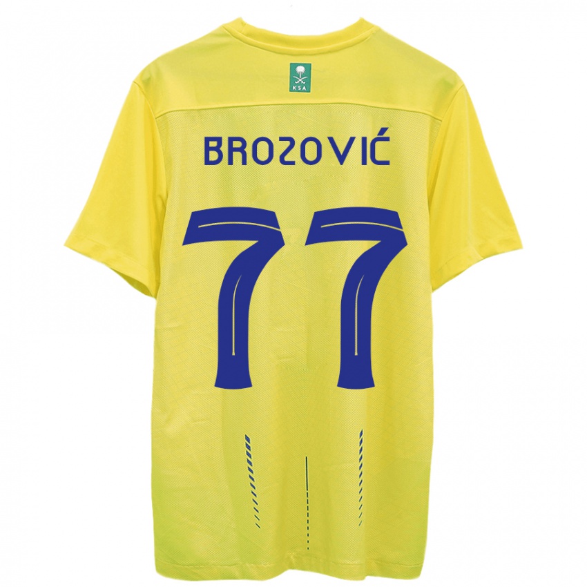 Férfi Marcelo Brozovic #77 Sárga Hazai Jersey 2023/24 Mez Póló Ing