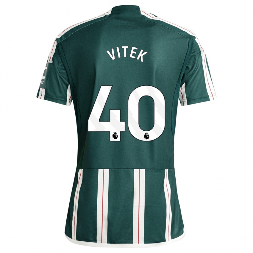 Férfi Radek Vitek #40 Sötétzöld Idegenbeli Jersey 2023/24 Mez Póló Ing