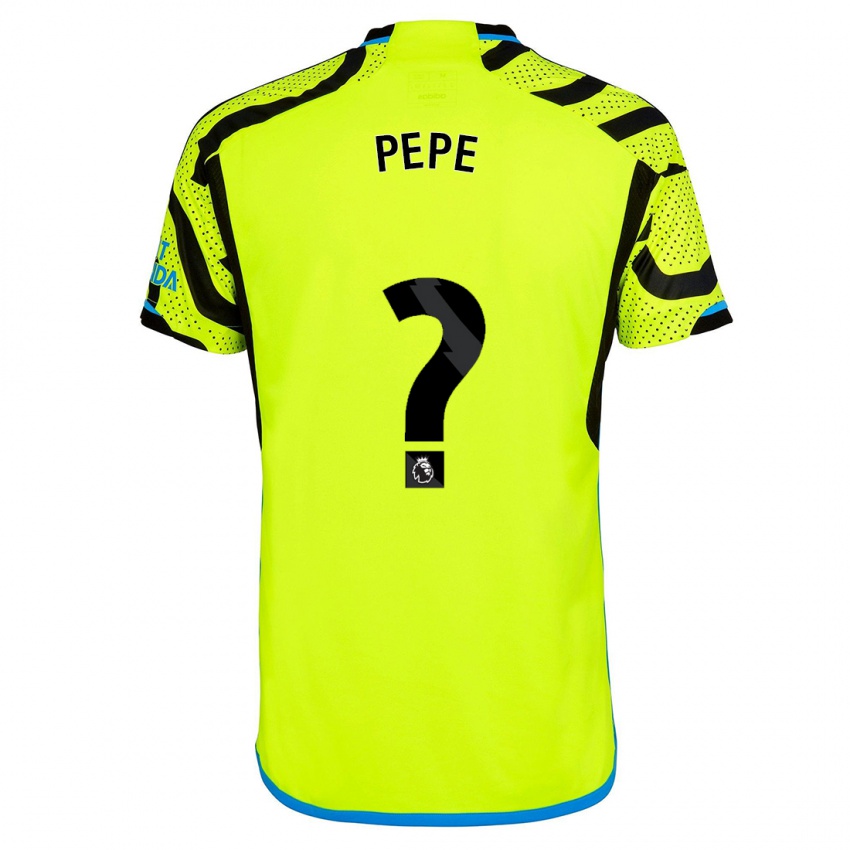 Férfi Nicolas Pepe #0 Sárga Idegenbeli Jersey 2023/24 Mez Póló Ing