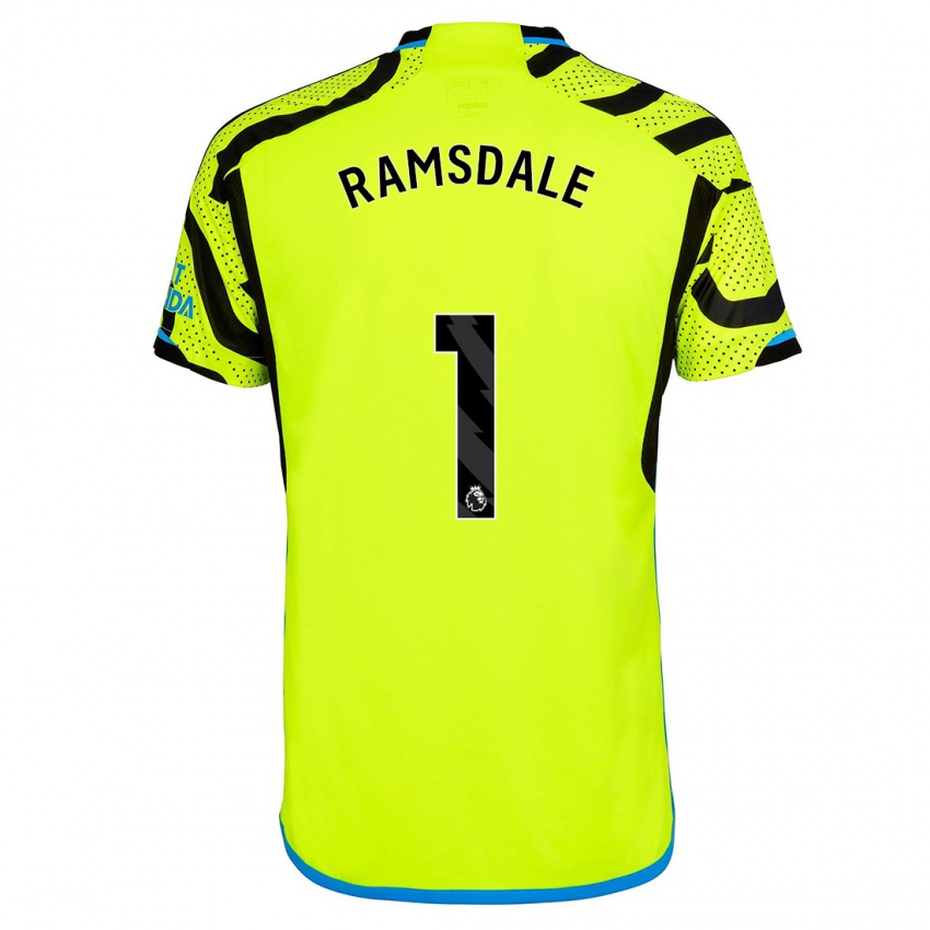 Férfi Aaron Ramsdale #1 Sárga Idegenbeli Jersey 2023/24 Mez Póló Ing