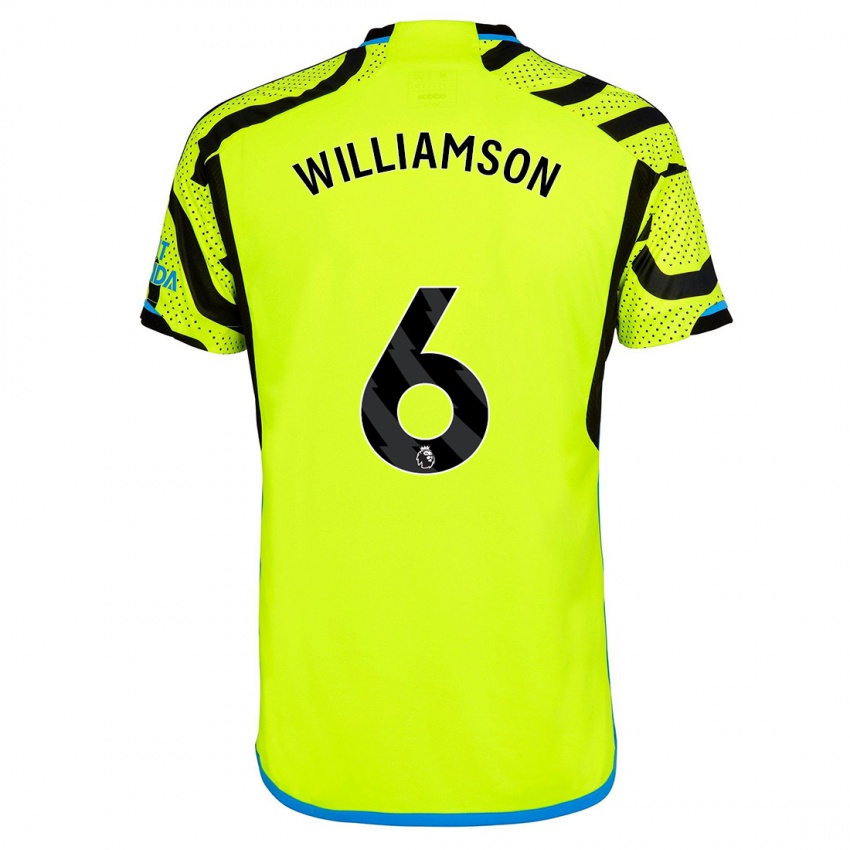 Férfi Leah Williamson #6 Sárga Idegenbeli Jersey 2023/24 Mez Póló Ing