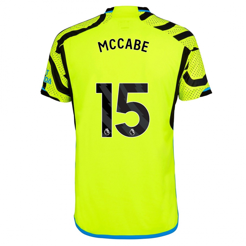 Férfi Katie Mccabe #15 Sárga Idegenbeli Jersey 2023/24 Mez Póló Ing