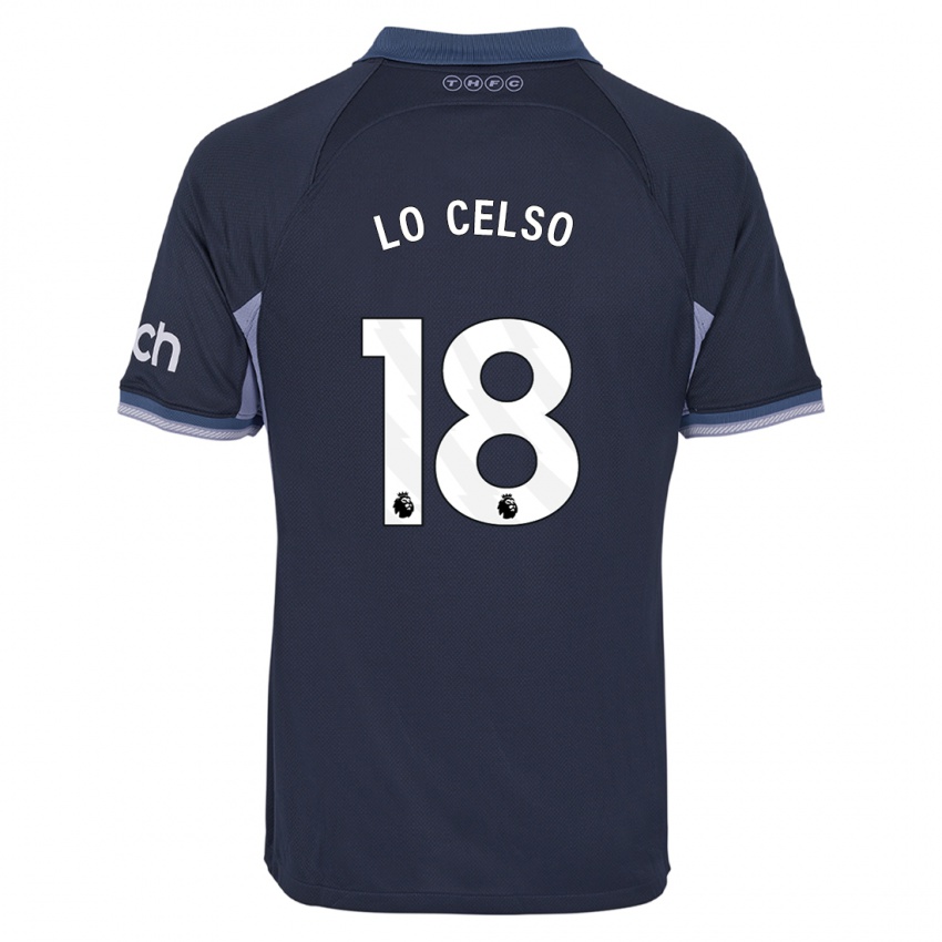 Férfi Giovani Lo Celso #18 Sötétkék Idegenbeli Jersey 2023/24 Mez Póló Ing