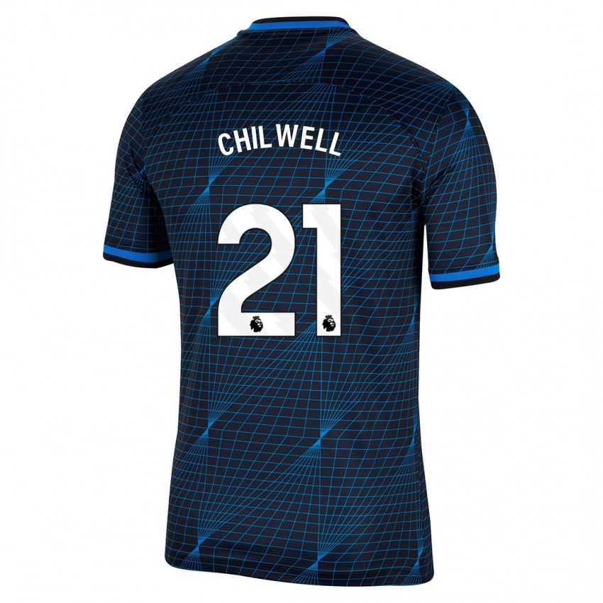 Férfi Ben Chilwell #21 Sötétkék Idegenbeli Jersey 2023/24 Mez Póló Ing