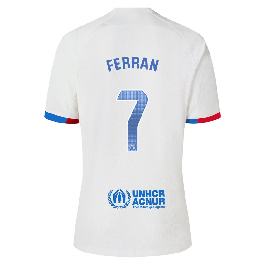 Férfi Ferran Torres #7 Fehér Idegenbeli Jersey 2023/24 Mez Póló Ing