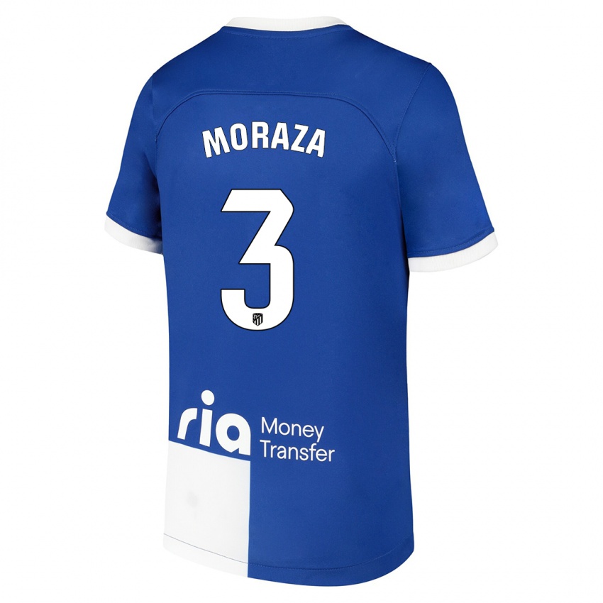 Férfi Ainhoa Moraza #3 Kék Fehér Idegenbeli Jersey 2023/24 Mez Póló Ing