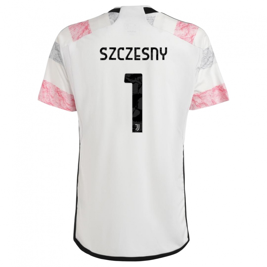 Férfi Wojciech Szczesny #1 Fehér Rózsaszín Idegenbeli Jersey 2023/24 Mez Póló Ing
