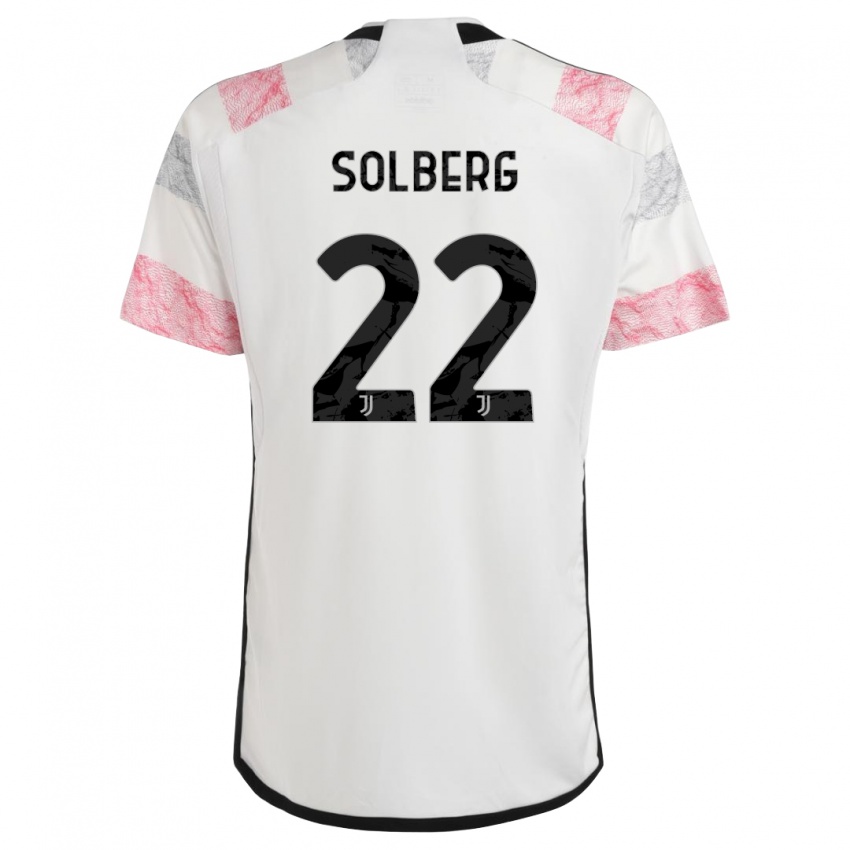 Férfi Elias Solberg #22 Fehér Rózsaszín Idegenbeli Jersey 2023/24 Mez Póló Ing