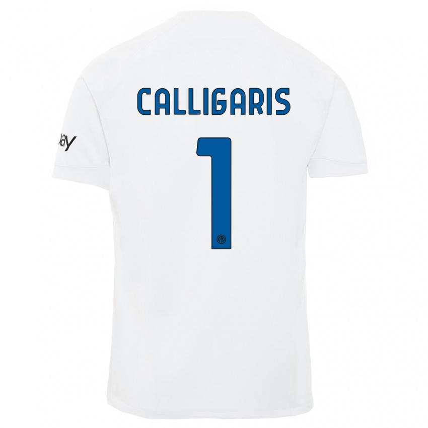 Férfi Alessandro Calligaris #1 Fehér Idegenbeli Jersey 2023/24 Mez Póló Ing