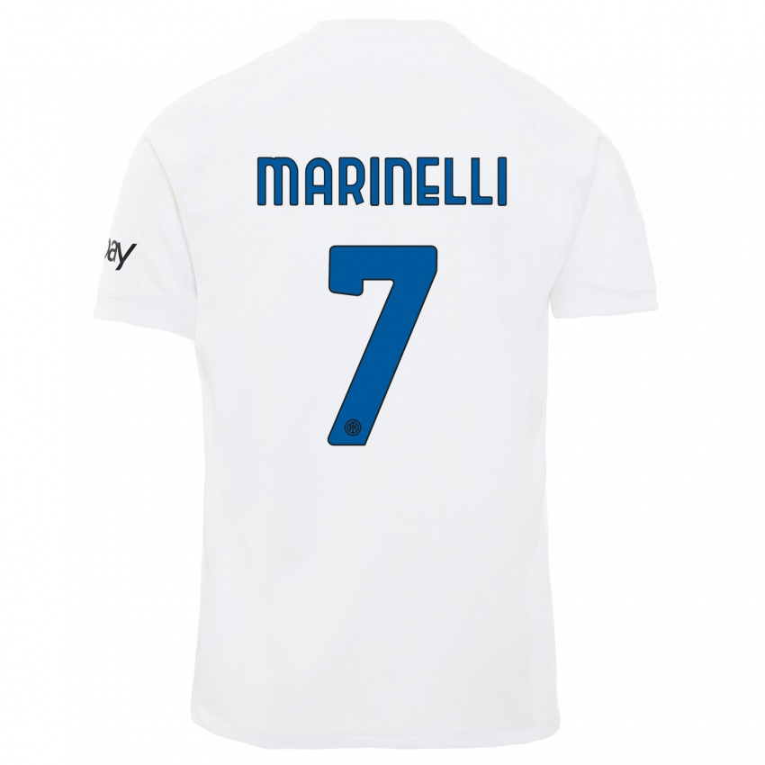 Férfi Gloria Marinelli #7 Fehér Idegenbeli Jersey 2023/24 Mez Póló Ing