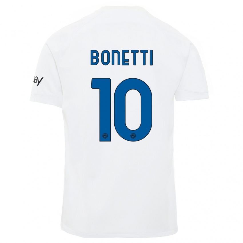 Férfi Tatiana Bonetti #10 Fehér Idegenbeli Jersey 2023/24 Mez Póló Ing