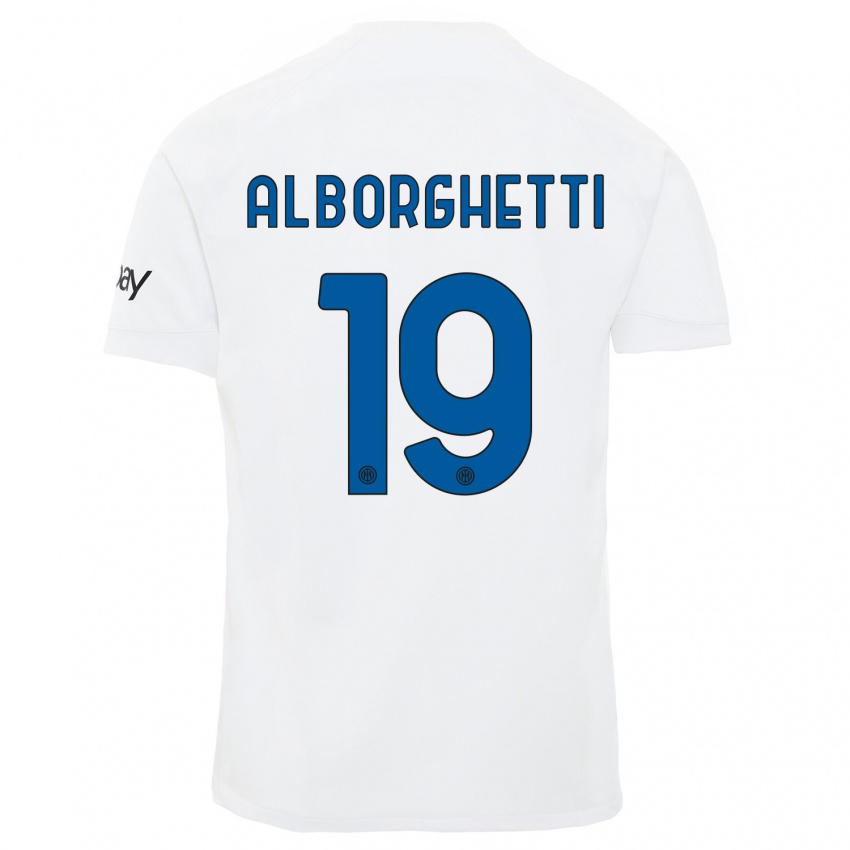 Férfi Lisa Alborghetti #19 Fehér Idegenbeli Jersey 2023/24 Mez Póló Ing