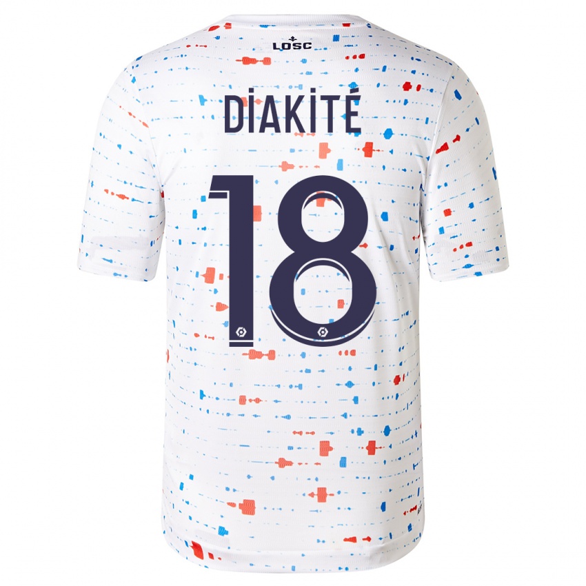 Férfi Bafode Diakite #18 Fehér Idegenbeli Jersey 2023/24 Mez Póló Ing