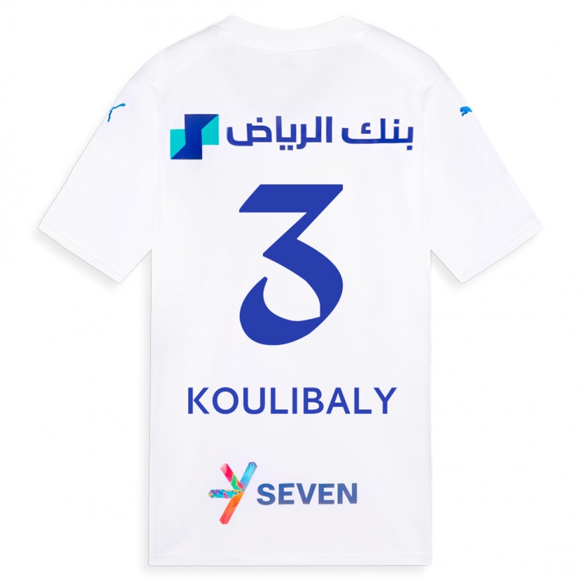 Férfi Kalidou Koulibaly #3 Fehér Idegenbeli Jersey 2023/24 Mez Póló Ing