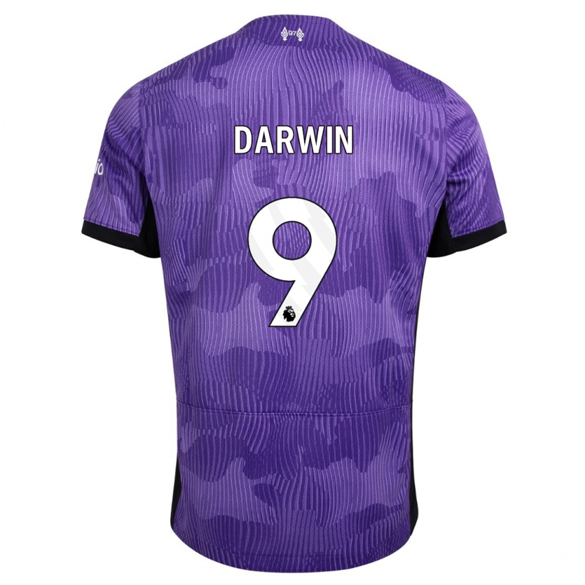 Férfi Darwin Nunez #9 Lila Harmadik Számú Jersey 2023/24 Mez Póló Ing