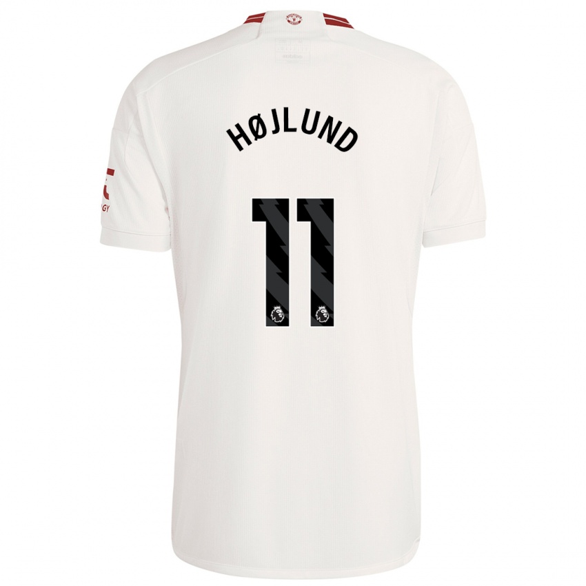 Férfi Rasmus Højlund #11 Fehér Harmadik Számú Jersey 2023/24 Mez Póló Ing