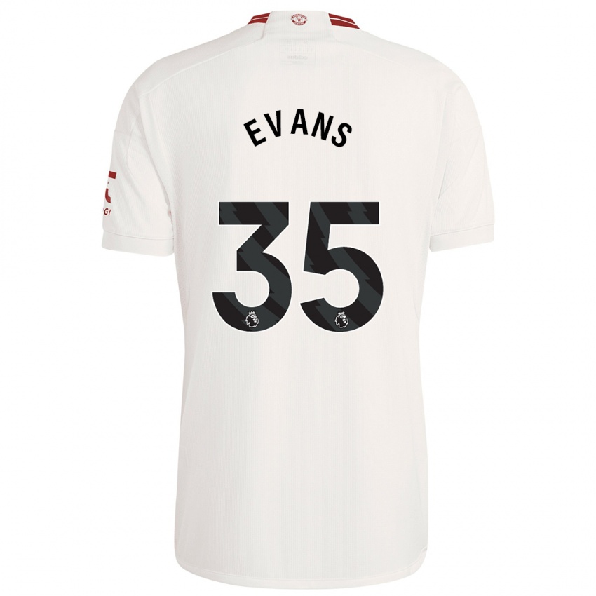 Férfi Jonny Evans #35 Fehér Harmadik Számú Jersey 2023/24 Mez Póló Ing