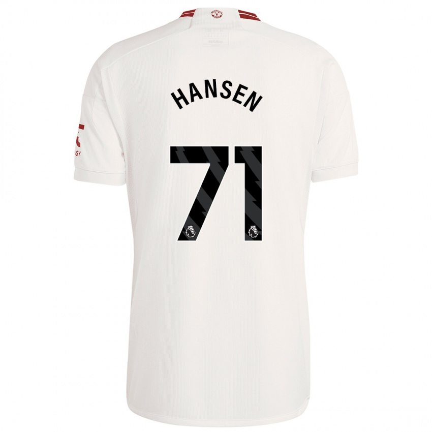 Férfi Isak Hansen-Aaroen #71 Fehér Harmadik Számú Jersey 2023/24 Mez Póló Ing