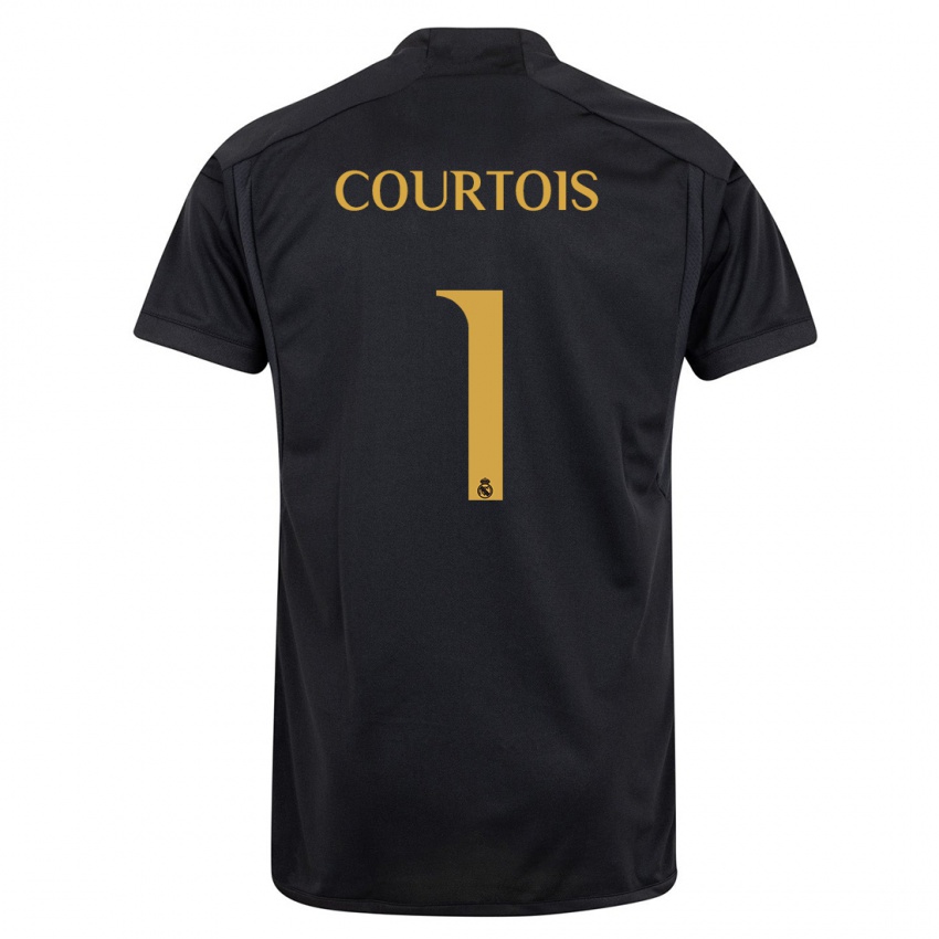 Férfi Thibaut Courtois #1 Fekete Harmadik Számú Jersey 2023/24 Mez Póló Ing